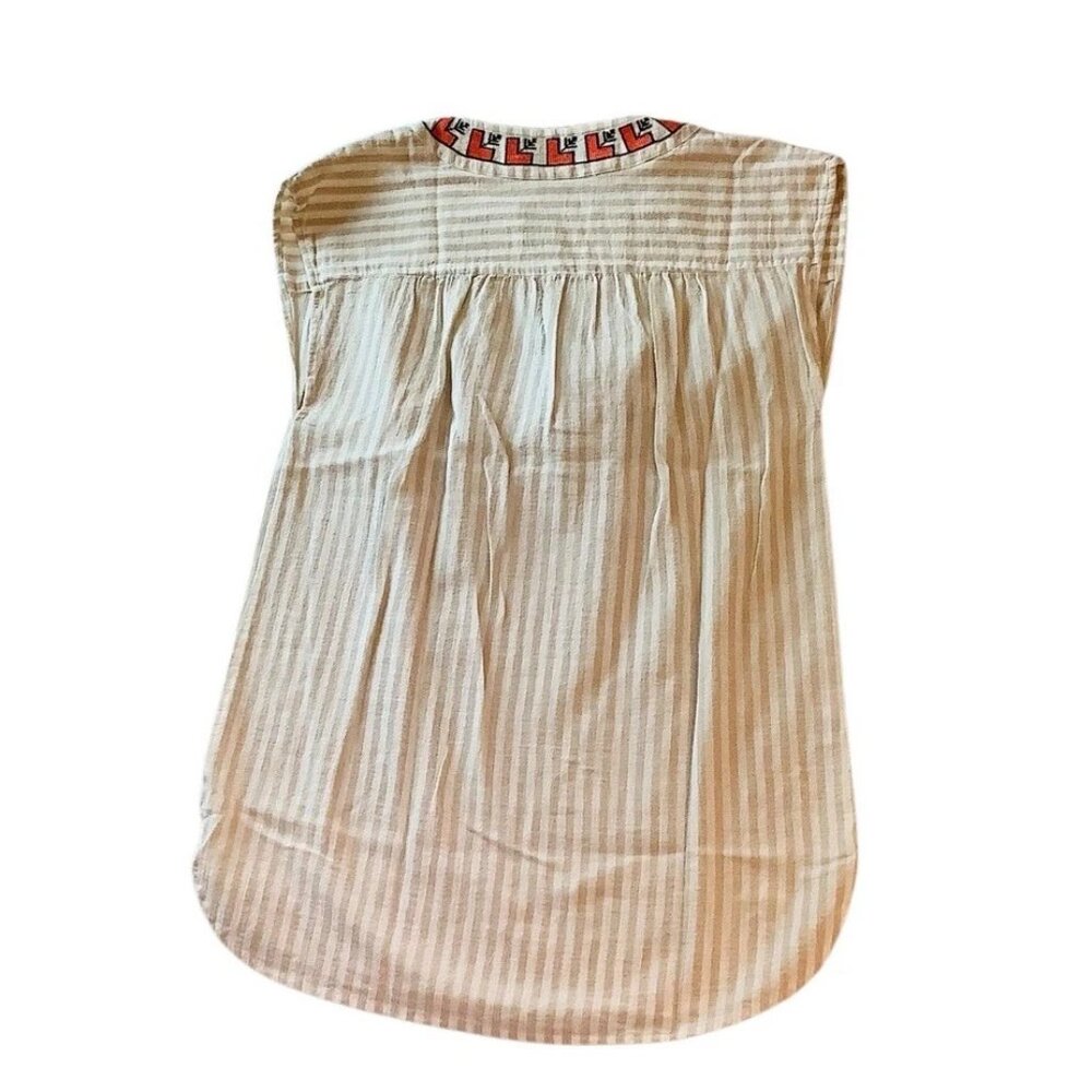 Madewell Womens Tunic Embroidered Stitch Boho Aztec Design Top Size XS Cotton - Picture 2 of 9